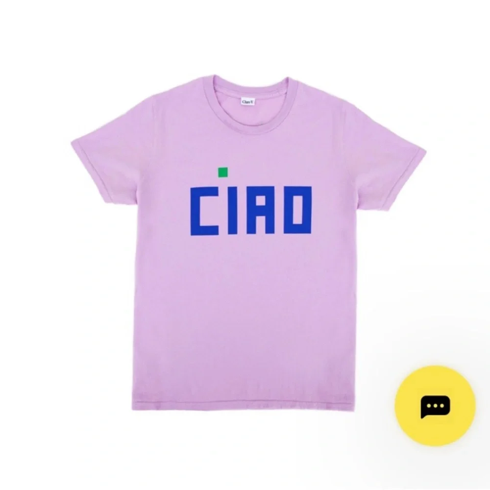 Clare V CIAO Camp Fit Lavender T-shirt EUC Small - Picture 3 of 6